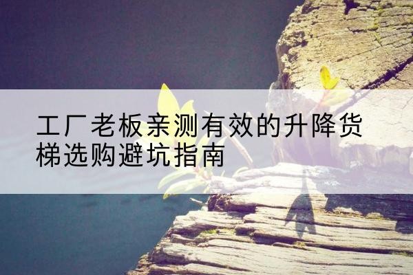 曲麻莱升降货梯怎么选-工厂老板亲测有效的升降货梯选购避坑指南
